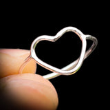 Solid 925 Sterling Silver Wide Heart Ring