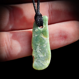 NZ Greenstone Pounamu Natural Freeform Pendant Necklace (N721)