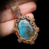 Handmade Copper & Natural Labradorite Wire Wrap Necklace