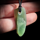 NZ Greenstone Pounamu Natural Freeform Pendant Necklace (N723)