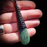 NZ Greenstone Pounamu Roimata Pendant Necklace (N708)