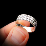(R) Solid 925 Sterling Silver 7mm Diamond Cut Band Ring