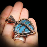 Handmade Copper & Natural Labradorite Wire Wrap Tree Heart Necklace