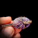 Handmade Copper & Natural Amethyst Wire Wrap Tree Necklace
