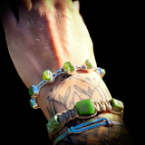 Solid 925 Sterling Silver & Natural Raw Peridot Handmade Chain Bracelet