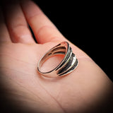 Solid 925 Sterling Silver Black Oxidized Wide Cuff Ring