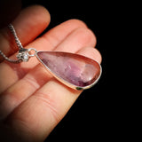 Silver Plated Natural Amethyst Handmade Pear Shaped Necklace (30X46)