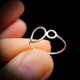 CLEARANCE (O) Solid 925 Sterling Silver 3 Circle Ring