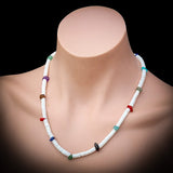 White Coconut & Mixed Gemstone Surfer Choker Necklace