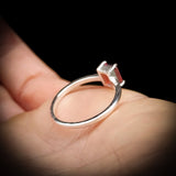 (R) Solid 925 Sterling Silver & Natural Garnet Handmade Rectangle Ring