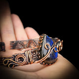 Handmade Copper & Natural Labradorite Wrap Cuff Bracelet