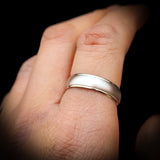 CLEARANCE (Q) Solid 925 Sterling Silver 6mm Matte Finish Band Ring