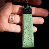 NZ Greenstone / Pounamu Toki Pendant Necklace (N679)