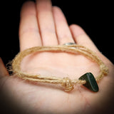NZ Greenstone Pounamu One Off Macrame Anklet (1A3-647)