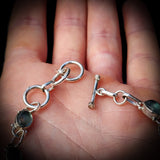 Solid 925 Sterling Silver Natural Aquamarine Handmade Chain Bracelet