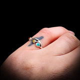 CLEARANCE (Q) Solid 925 Sterling Silver & 3x Mixed Gemstone Branch Ring
