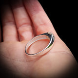 (R) Solid 925 Sterling Silver & Natural Moonstone Channel Setting Ring