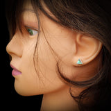 Solid 925 Sterling Silver & Paua Triangle Stud Earrings