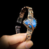 Handmade Copper & Natural Labradorite Wrap Cuff Bracelet