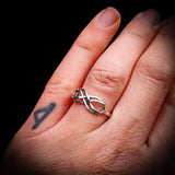 CLEARANCE (T) Solid 925 Sterling Silver Double Infinity Ring