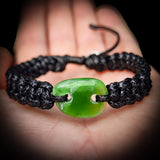 NZ Greenstone Pounamu One Off Macrame Bracelet (1A3-814)