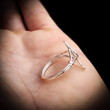 (M) Solid 925 Sterling Silver Treble Clef Music Note Ring