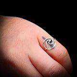 (Q) Solid 925 Sterling Silver Wave Ring