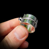 (R) Solid Sterling Silver & Natural Amethyst Rustic Handmade Cuff Ring