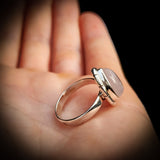 (R) Solid 925 Sterling Silver & Natural Rose Quartz Pear Ring