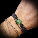 NZ Greenstone Pounamu One Off Macrame Bracelet (1A3-791)