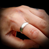CLEARANCE (Q) Solid 925 Sterling Silver 6mm Matte Finish Band Ring