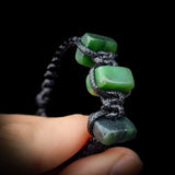 NZ Greenstone Pounamu One Off Macrame Bracelet (1A3-802)