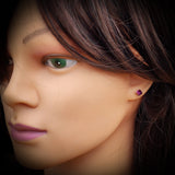 6mm Purple CZ & Solid 925 Sterling Silver Faceted Square Stud Earrings