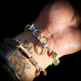 Solid 925 Sterling Silver & Natural Raw Peridot Handmade Chain Bracelet