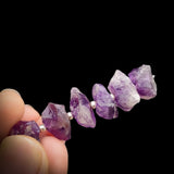 Solid 925 Sterling Silver & Natural Raw Amethyst Handmade Necklace