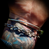 Solid 925 Sterling Silver & Natural Charoite Handmade Cuff Bracelet