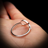 (Q) Solid 925 Sterling Silver & Created Opal Infinity Ring