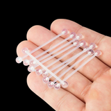 Clear Industrial Barbell Transparent Piercing Retainer - 14G