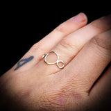 CLEARANCE (O) Solid 925 Sterling Silver 3 Circle Ring
