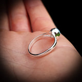 Solid 925 Sterling Silver & Natural Larimar Pear Ring