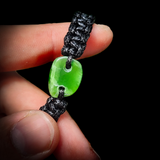 NZ Greenstone Pounamu One Off Macrame Bracelet (1A3-814)