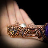 Handmade Copper & Natural Charoite Wrap Cuff Bracelet