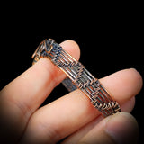 Handmade Copper & Natural Labradorite Wrap Cuff Bracelet