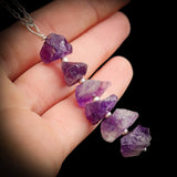 Solid 925 Sterling Silver & Natural Raw Amethyst Handmade Necklace