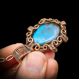Handmade Copper & Natural Labradorite Wire Wrap Necklace