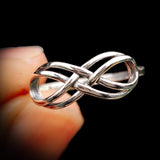 CLEARANCE (T) Solid 925 Sterling Silver Double Infinity Ring