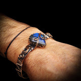 Handmade Copper & Natural Labradorite Wrap Cuff Bracelet