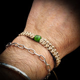 Nephrite Jade One Off Macrame Bracelet (1A3-804)