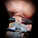 Solid 925 Sterling Silver & Natural Amethyst Handmade Cuff Bracelet