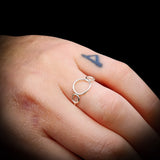 CLEARANCE (O) Solid 925 Sterling Silver 3 Circle Ring